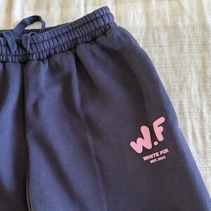 White Fox 💕 sz M Sweatpants with Pink logo